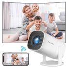 EKASN Mini Vidéoprojecteur Support 4K 1080P Android 8Go Wifi LCD Portable HD Projecteur Angle réglable Cinéma HD-IN USB AV -Blanc