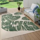 Paco Home Tapis Exterieur Terrasse Salon Cuisine Motif Fleuri Motif Jungle Vert Beige 100x200 cm