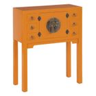 Console Meuble Chinois - TOUSMESMEUBLES - PEKIN - 6 tiroirs - 2 portes - Orange