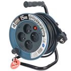 Enrouleur ménager - ZENITECH - 15m - 4 prises - Métal - Gris