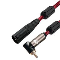 Angle rouge - 5m - Câble Audio blindé XLR vers RCA mâle à 3 broches, pour Console de mixage, Microphone, ampl