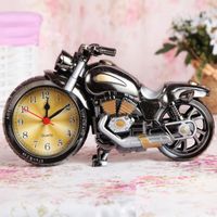 Réveil,ANNEFLY modèle de moto ornement d'horloge créatif cadeau d'enfant réveil (aubergine)