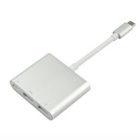 Type C vers HDMI & USB 3.0 Adaptateur Convertisseur PD Chargeur HUB Pour Macbook(Argent)