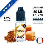 E-liquide saveur Tabac California 50 ml en 6 mg de nicotine - 5 x 10 ml - marque E-lyk