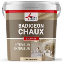 Badigeon à la chaux décoration intérieure extérieur maison BADIPLUS ARCANE INDUSTRIES CADIX Crème - kit de 2,5 kg : jusqu'à 12.5 m²