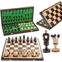 Jeu d'échecs en Bois incrusté Royal 50cm - Superbe Royal Gambit - Adulte