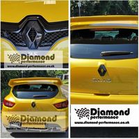 GLOSS BLACK badge logo COVERS for Renault Clio 4 20162019 front and rear pair