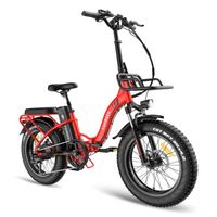 Vélo électrique pliant, Fafrees F20 Max, 20"*4.0 pneu, 22.5Ah Samsung cellule Batterie 48V 500W Moteur Autonomie 100-160km, Rouge