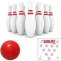 Mini Jeu de Bowling 10 Quilles 1 Balle et 1 Tapis - Quille Jouet Enfant - 008