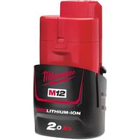 Batterie MILWAUKEE M12 B2 REDLITHIUM Li-Ion 2.0Ah - Marque MILWAUKEE - Tension 12V - Capacité 2 Ah