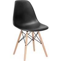 Chaise style scandinave SPRINGOS® - Noir - 46 x 82 cm - Plastique - Bois - Métal