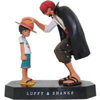 18cm Figurine Luffy et Shanks one piece anime manga figure châle rouge jouet modèle