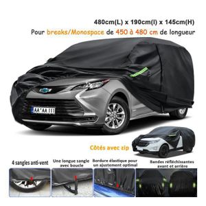 Bâche Voiture Mercedes Classe E Cabriolet 2016 - 482,6x186x142,8 Cm, Tissu Oxford Imperméable, Fermeture éclair Latérale - 3