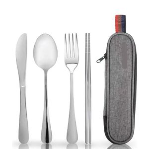 Cuillère Fourchette Spork De Camping En Acier Inoxydable, Multifonction, Sans Marque