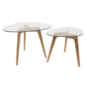 LivingArt24 Table Basse Table dappoint Table de Salon Lot de 2 Boogie Mat Anthracite cuivre