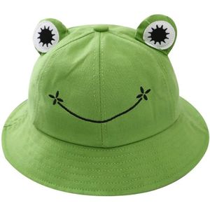 CHAPEAU - BOB Chapeau bob en coton brodé motif grenouille - Adulte/Enfant - Vert