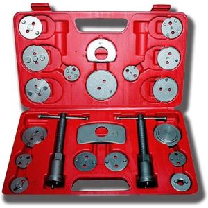 15 Adaptateurs, Tous Véhicules Courants, Acier, au Carbone 2 Tiges Filetées, Mallette MSW Repousse-Piston De Frein Repousse Piston Arrière Étrier Coffret Universel Kit Outil Auto Malette MSW-CA-112 