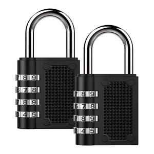 Lot de 4 cadenas /à combinaison /à 3 chiffres avec corps en alliage pour sac de voyage v/élo noir gym bleu casiers valise rose argent