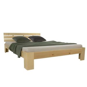 STRUCTURE DE LIT Lit double en bois HomeStyle4U - 2192 - Lit futon 