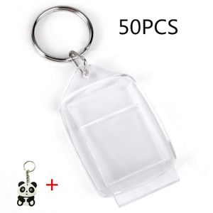 100 Porte-Cl/és Cadres Photo en Acrylique Porte Cl/é Vierge Transparent 3,2 x 5,4 cm Hommes Femmes Porte Clef Compatibles avec Portefeuilles pour Photos Personnalis/és Ins/érer Porte-Cl/é