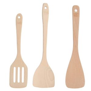 LOT USTENSILES WIPES 3 pièces - ensemble spatule en bois non pein