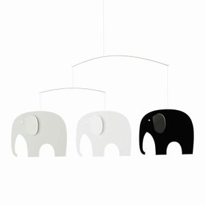 MOBILE Mobile Elephant Party - Marque Inconnue - Noir-Blanc-Gris - Carton Ultra Rigide - Suspendu