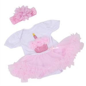 ACCESSOIRE POUPÉE Robe en dentelle pour poupée bébé - DRFEIFY - Convient aux poupées de 20 à 22 pouces - Blanc et rose