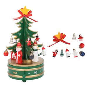 Boîte à musique de Noël Cadeau Santa Clause Boîte à musique électrique avec  couleur clignotante Ornements de musique Cadeau d'anniversaire pour  l'amoureux