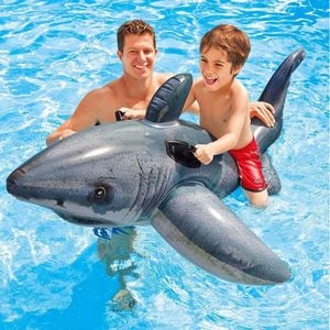 JEUX DE PISCINE Bouée gonflable INTEX Grand Requin Blanc à Chevaucher - 173x107 cm - Pour Enfant à partir de 3 ans