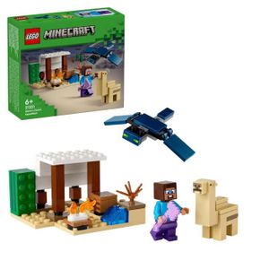 ASSEMBLAGE CONSTRUCTION LEGO® 21251 Minecraft L’Expédition de Steve dans le Désert, Jouet de Jeu Vidéo, Biome avec Maison et Figurines
