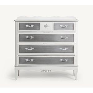 COMMODE DE CHAMBRE Commode, meuble de rangement en bois coloris gris anthracite, blanc - Longueur 100 x Profondeur 40 x Hauteur 102 cm