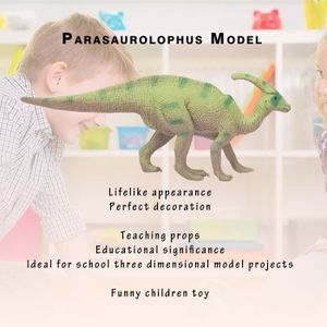 FIGURINE - PERSONNAGE Pwshymi-Modèle Parasaurolophus Enfants Réaliste Parasaurolophus Modèle Figure Simulé Drle Dinosaure Figurine jouets modelisme