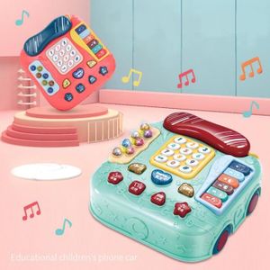 TÉLÉPHONE JOUET Pwshymi Jouet de téléphone pour bébé pour bébé 5 en 1 bébé téléphone jouet pour bébé enfants tirer le long jouets talkie-walkie