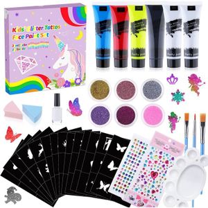 KIT TATOUAGE Creamify Tatouages Paillettes Enfant Filles,Peintu