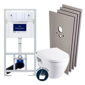 WC - TOILETTES Villeroy & Boch Pack WC Bâti-support avec Cuvette 