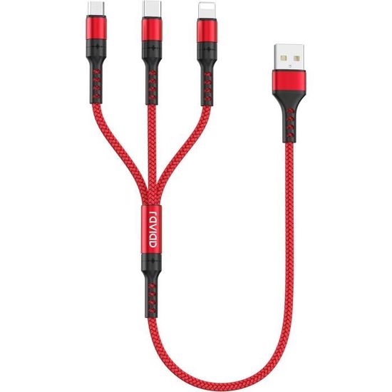 Câble Multi USB 4 En 1 2M 240W RGB – Charge Rapide LED Pour IPhone 16/15/14, Samsung, IPad Et Plus !