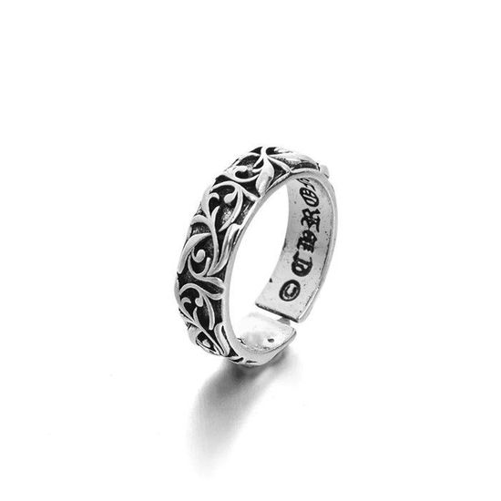 Bague Femme Argent Sterling 925 | Style Rétro Vintage | Taille Réglable | Sans Pierre