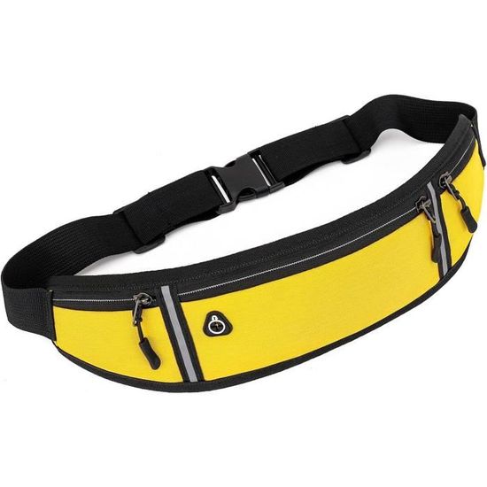 Sac Banane Étanche Sport - Ceinture Ajustable 60-120cm - Nylon - Pour Course, Randonnée, Voyage - 40x11.5 Cm