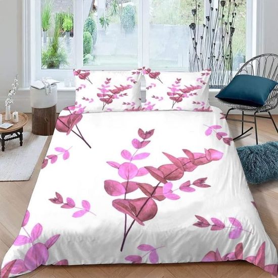 Parure Housse De Couette En Microfibre Motif Floral AMBRE Pas Cher