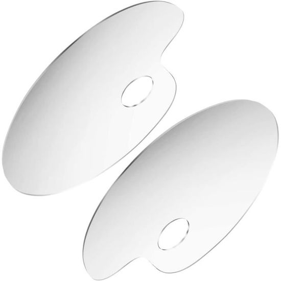 Lot De 4 Palettes De Peinture Acrylique Transparente Anti-adhésive Avec Trou Pour Le Pouce, Palette De Peinture Ovale Carrée Pour Loisirs Créatifs
