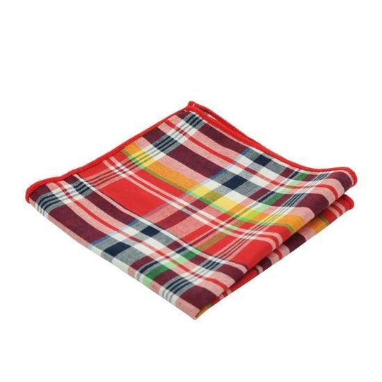 Pochette de costume homme Madras Rouge Ecravate Carreaux Geometrique 100 Coton Cdiscount Pret a Porter