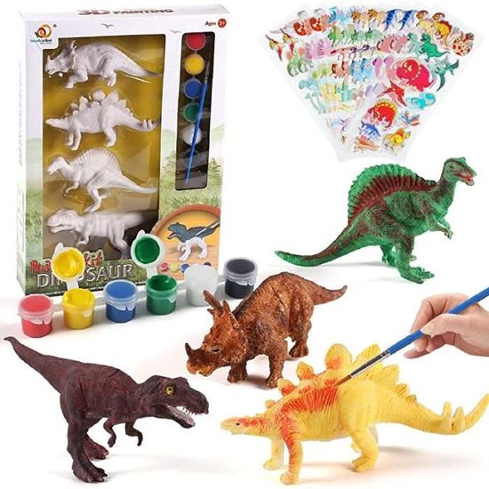 TNSLAND Kit Moulage Dinosaure Plâtre - Figurine à Peindre Pour Enfants Dès 3 Ans, Activité Manuelle Créative
