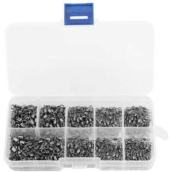 Lot De 100 émerillons à Changement Rapide Pour Pêche à La Carpe - Noir Mat, Alliage Cuivre