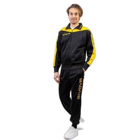 Survetement Givova Roma Homme Football Noir Jaune Taille 4XL Black yellow Cdiscount Pret a Porter