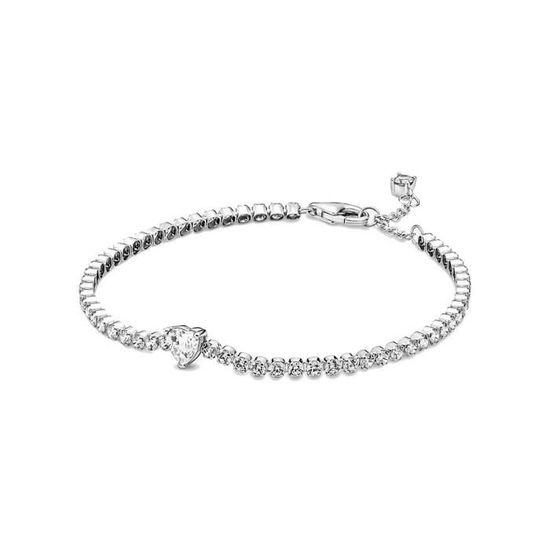 Bracelet Tennis En Argent 925 Avec Zirconia Cubique - Silverly, 18 Cm, Neuf Avec étiquettes