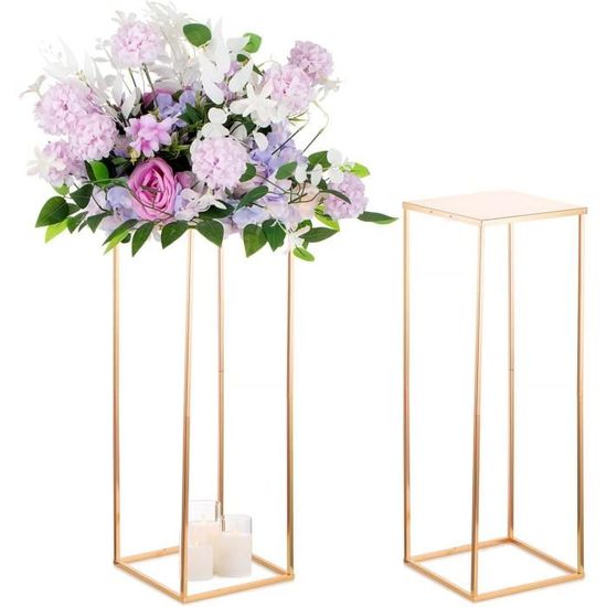 Sziqiqi 80cm Métal Vase Centre de Table Mariage - 2 Pièces Haut Grand ...