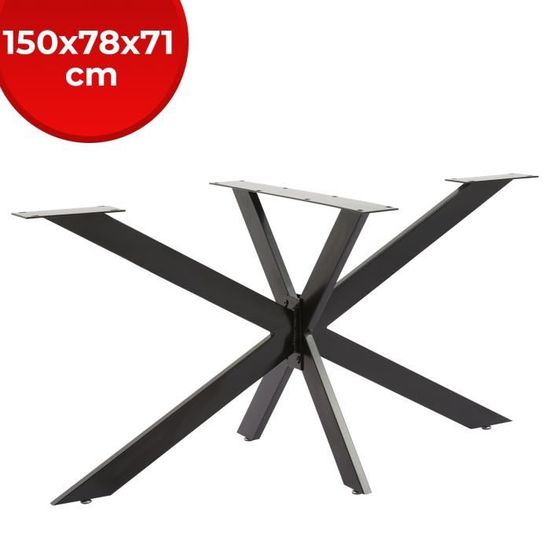 Pied de table cadre acier noir - 705 x 150 x 770 mm 