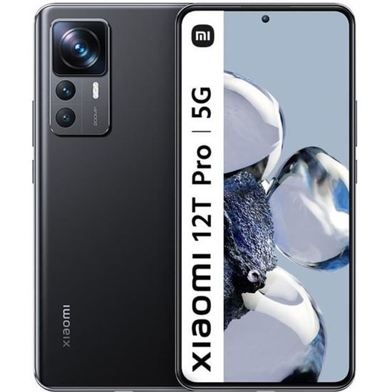 Xiaomi 12T Pro 5G Smartphone Noir 8+256Go Écran 6.67” 120Hz AMOLED Snapdragon 8+ Gen 1 Caméra Ultime de 200MP Batterie 5000mAh
