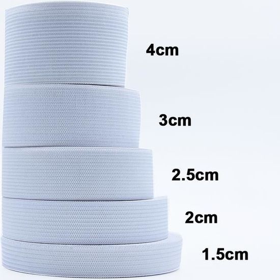 Bande élastique Plate 8 Cm De Large, 1 Mètre De Long - Polyester, Couleur Bleu Marine - Pour Couture, Customisation - 2
