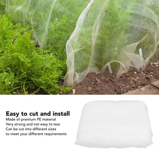 Cara Filet de protection anti-insectes en maille fine pour jardin, serre, plantes, fruits, fleurs, cultures 2.5x5m ZR004